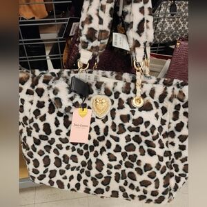 Juicy Couture Leopard Print Faux Fur Tote